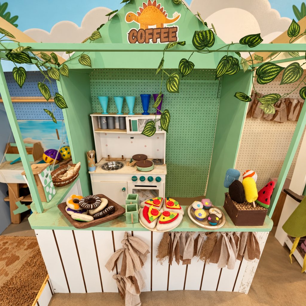 Cocinita de juego Coffee con comidas de juguete
